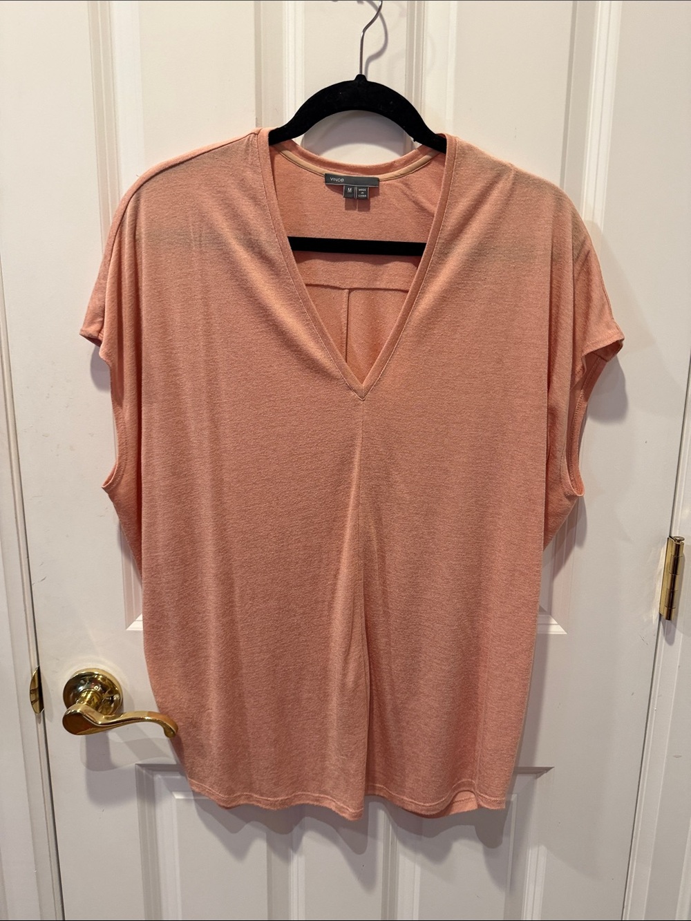 Vince Soft V-Neck Dolman Sleeve Top - Peach